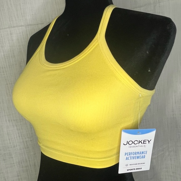 NWT JOCKEY SEAMFREE JERSEY RIBBED SPORTS BRA, LEMON DROP🍋 - Picture 7 of 11